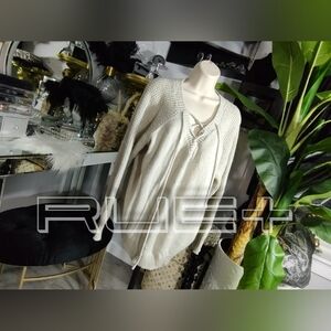 Rue+ Beige Pullover Laced Bust Sweater 4X